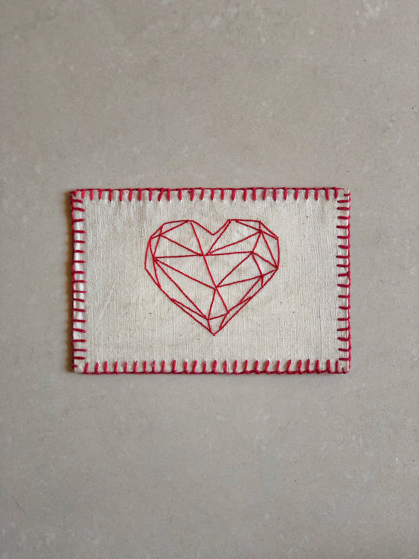 Handmade Valentines Day Postcard - String Heart