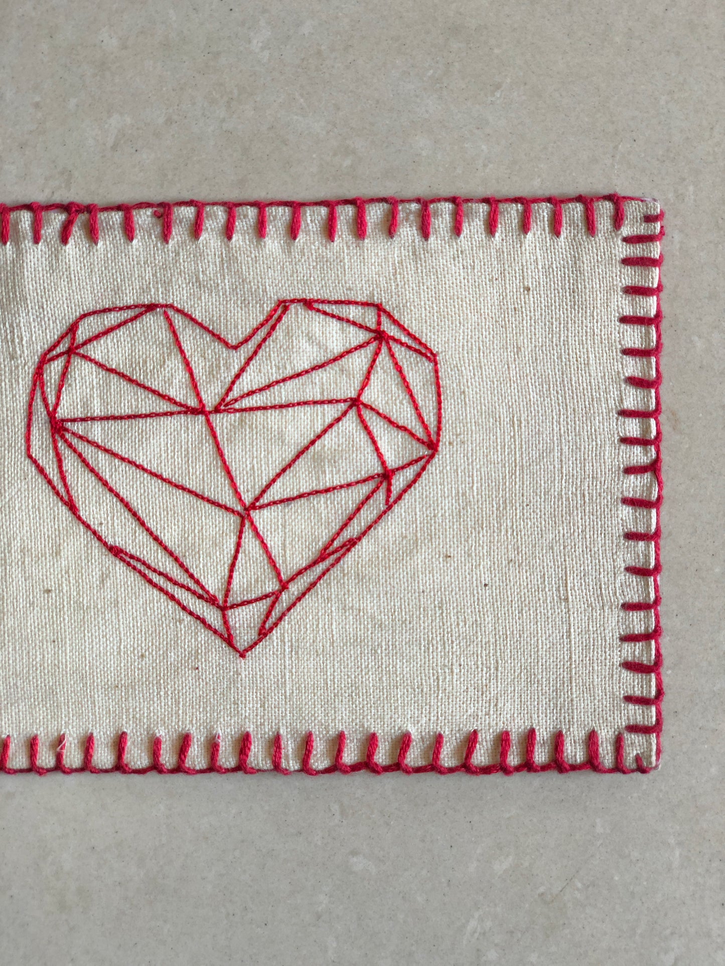 Handmade Valentines Day Postcard - String Heart