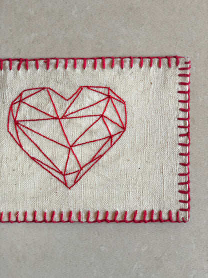 Handmade Valentines Day Postcard - String Heart