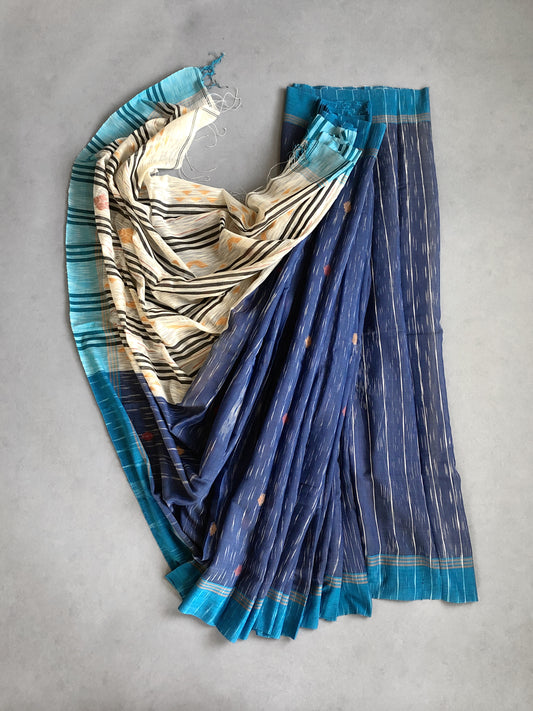 Handwoven Ikat Jamdani Saree