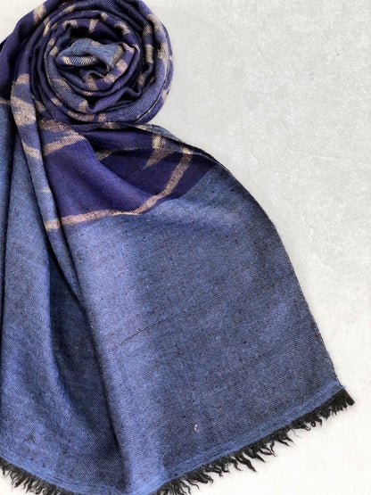 Pashmina Shawl - Blue Ikat